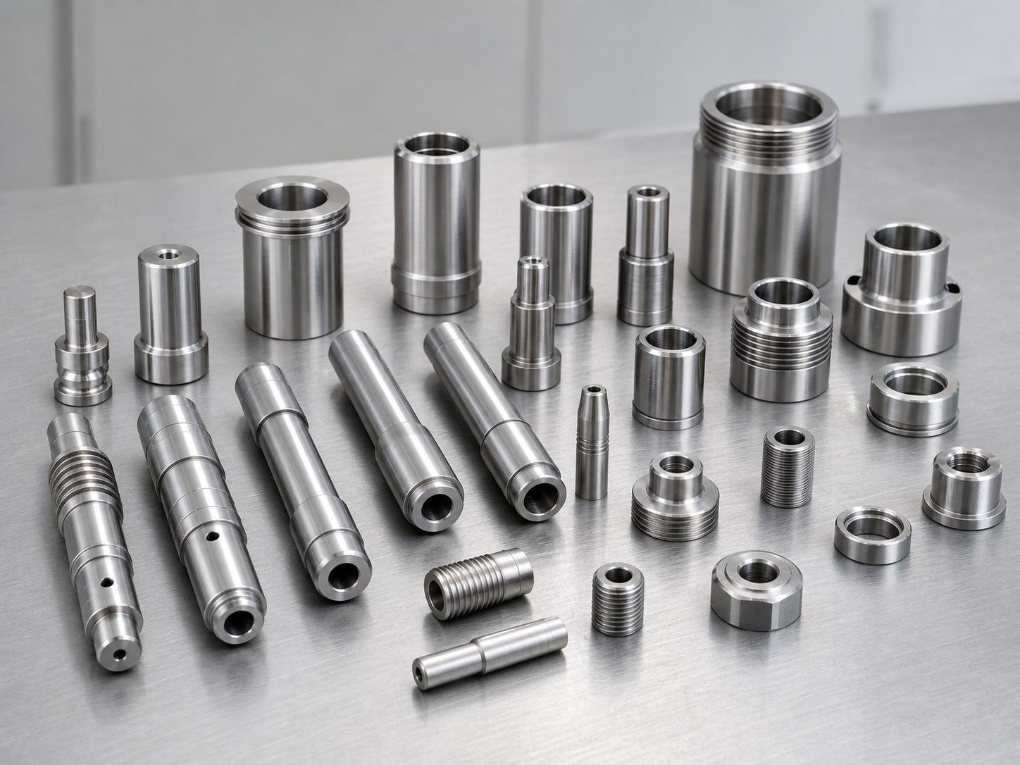 CNC turned shafts bushings threaded parts and fittings for precision machining