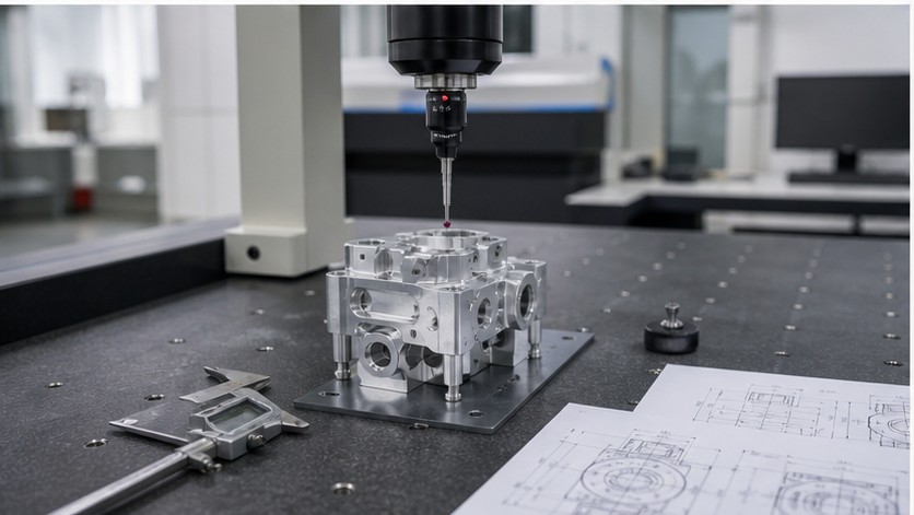 CMM inspection for complex aluminum CNC machined part