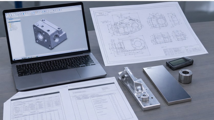 RFQ quality requirements review with CAD drawing and material certificate