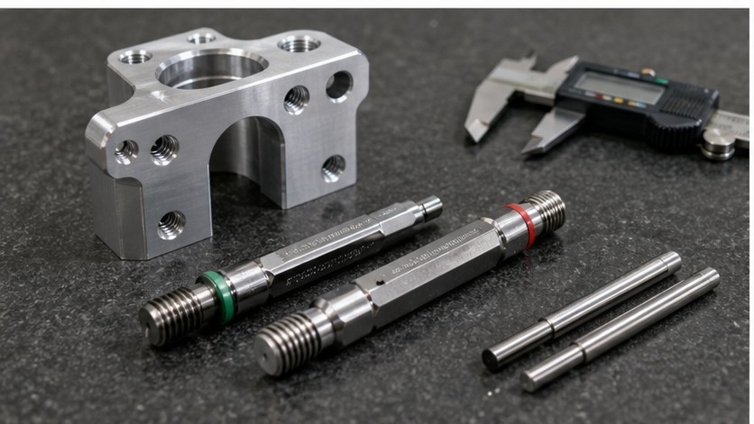 Go no-go thread gauge inspection for CNC machined part