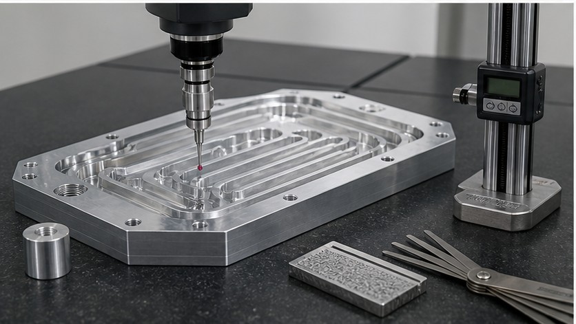 CMM inspection of cooling plate flatness and channel depth