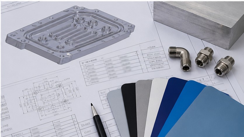 RFQ drawing and surface finish review for CNC cooling plate