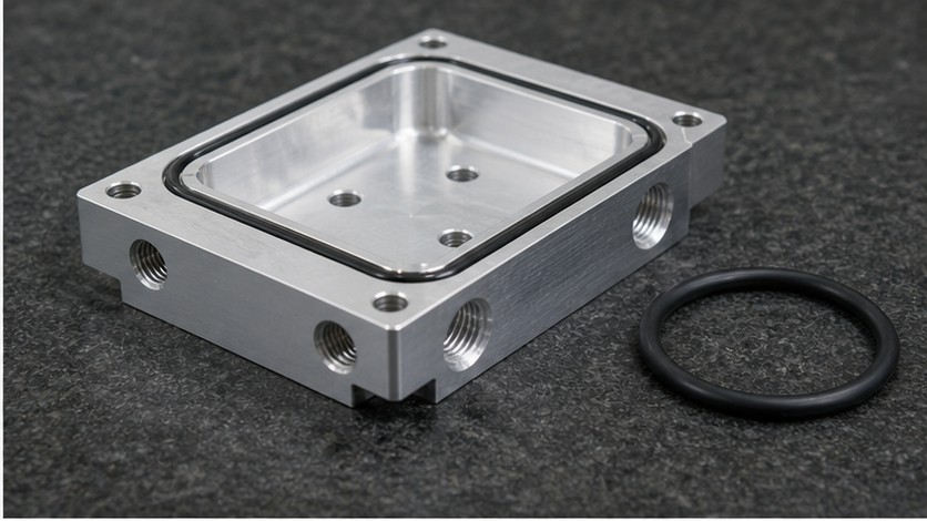 Finished sealing face with O-ring groove and threaded ports