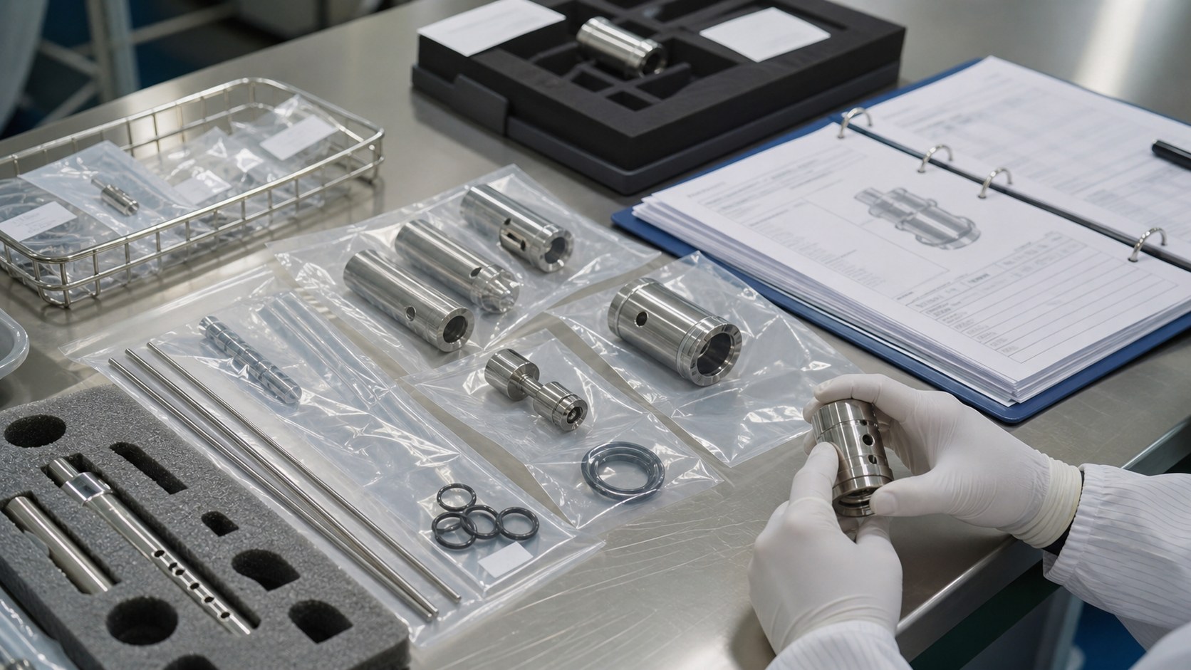 Clean packaging keeps small precision parts organized