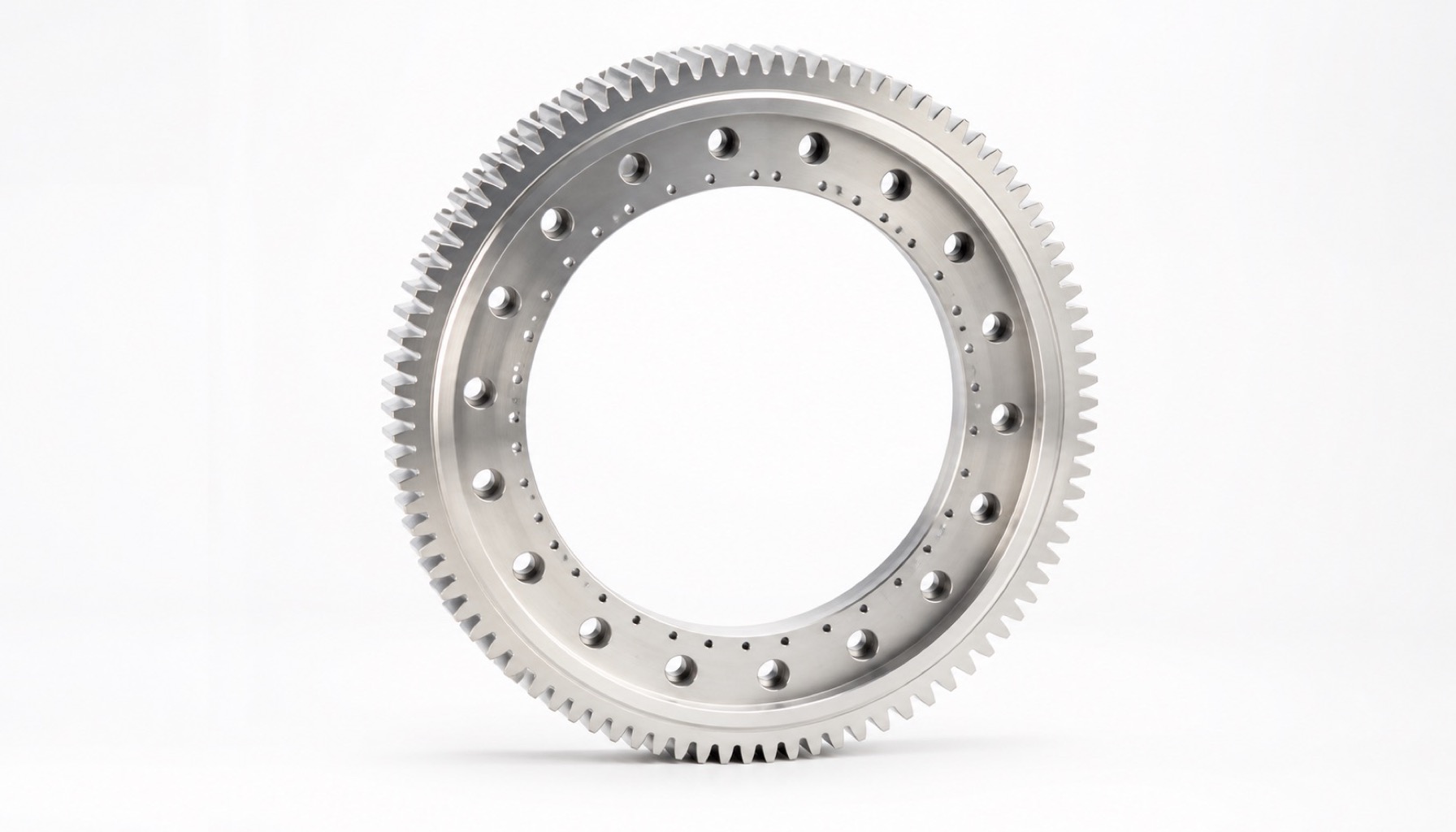 Finished harmonic drive flexspline gear ring with thin wall features and hole pattern
