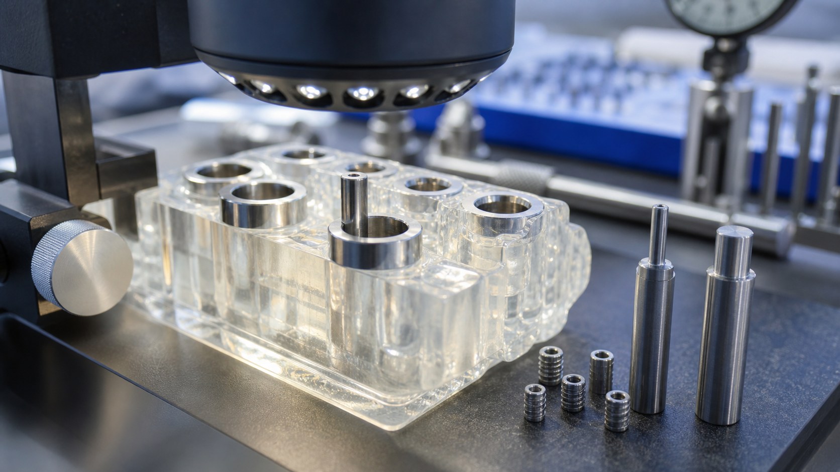 Bore inspection for dental drill sleeves with precision gauges