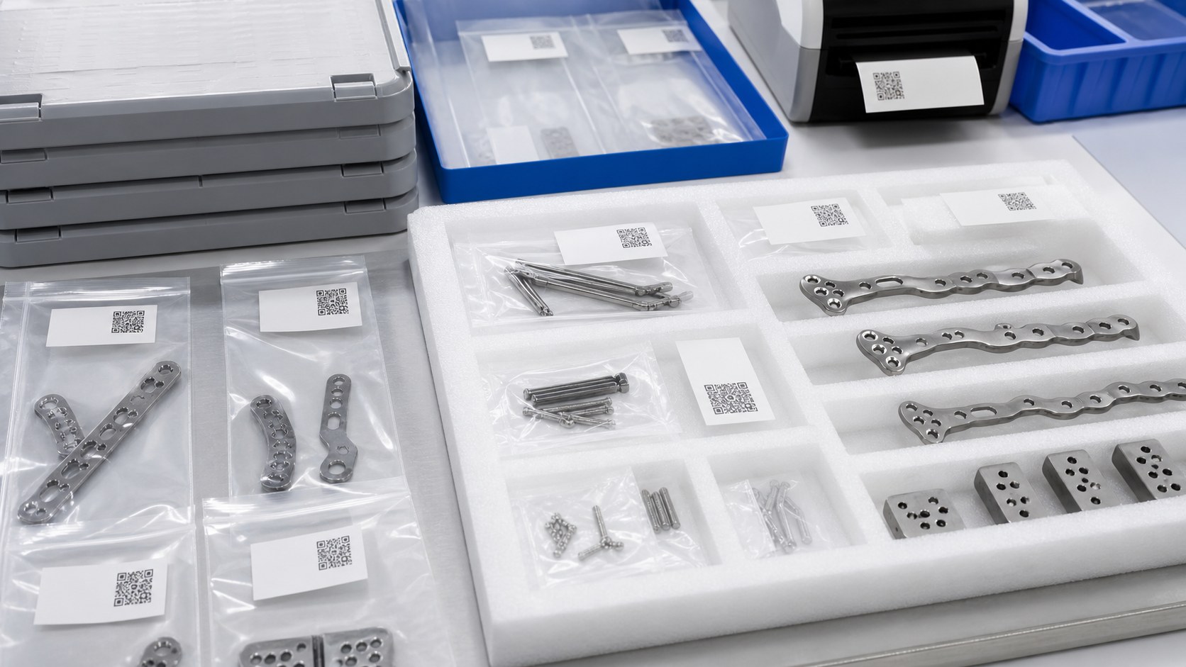 Clean packaging and traceability for orthopedic machined parts