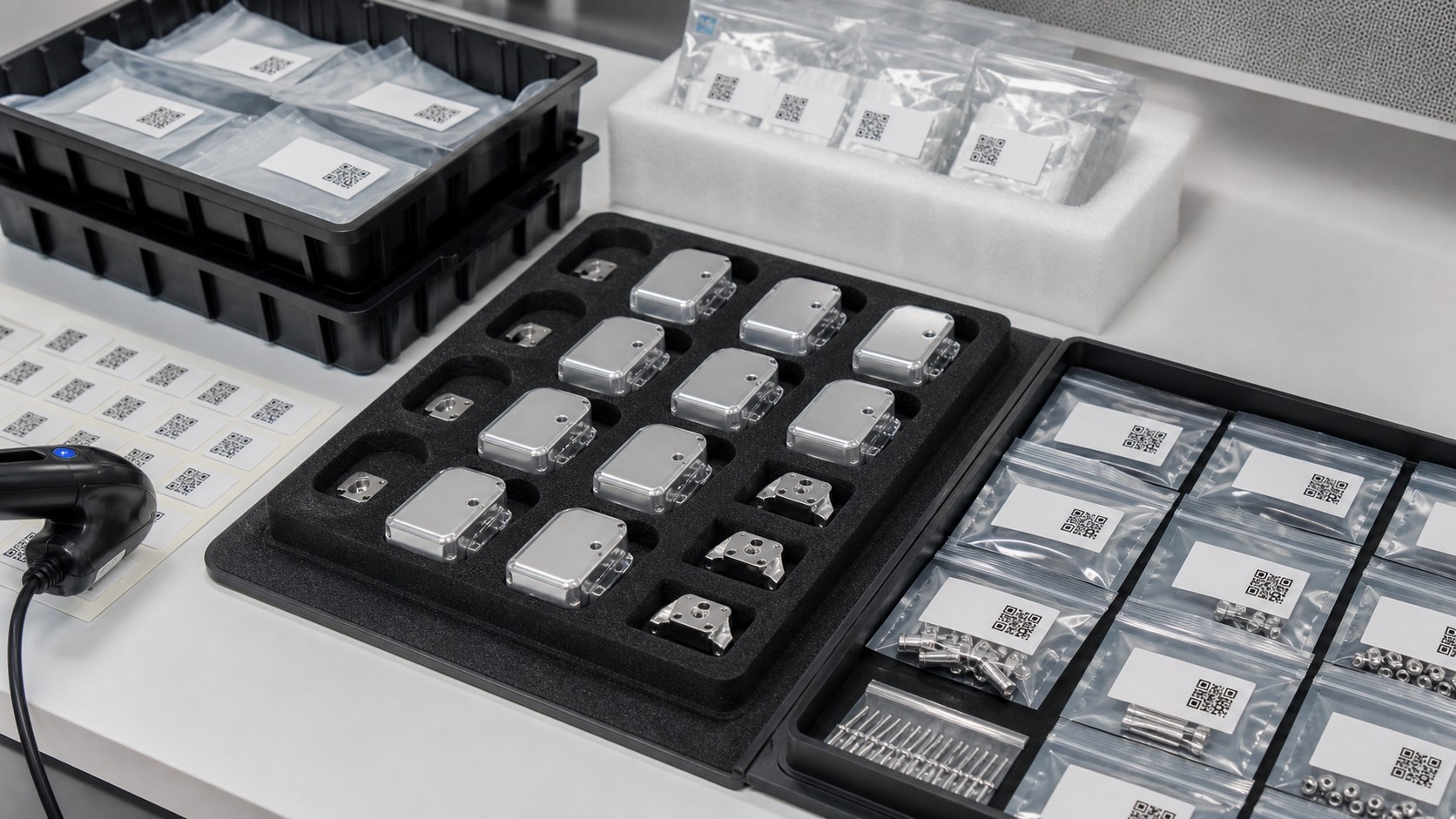 Clean packaging and traceability for wearable medical device CNC parts