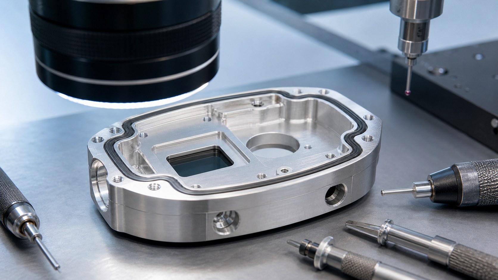 Inspection of gasket grooves and miniature threaded holes in a medical housing