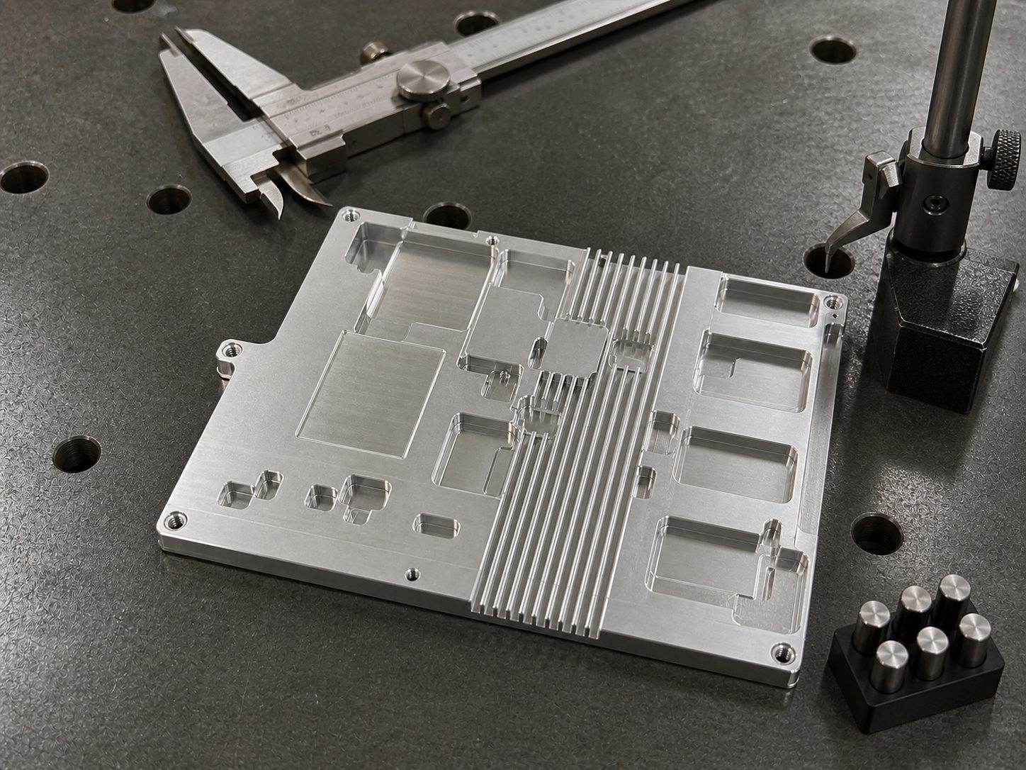 Prototype Machining of a Plate Heat Sink: Hole-Slot Relationships, Datums and Burr Control