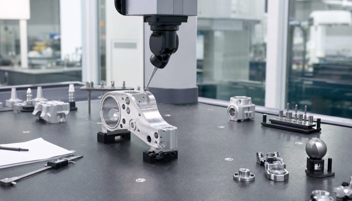 CMM inspection of robot precision parts for repeatable low-volume delivery