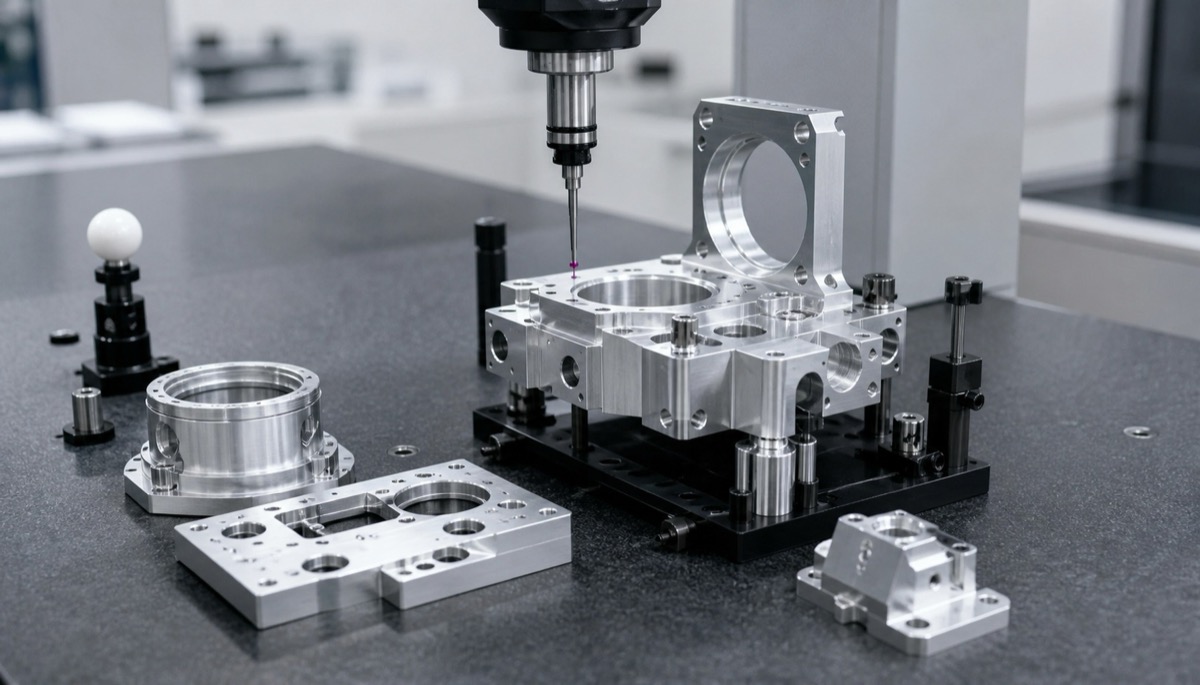 CMM inspection of optical CNC parts for position, flatness and coaxiality