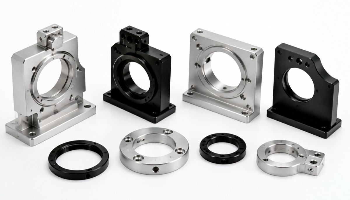 Precision optical lens mount brackets and rings for stable lens positioning