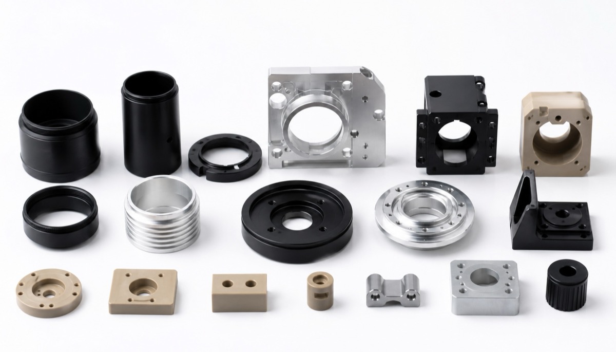 Optical instrument small-batch machined parts with anodized and precision features