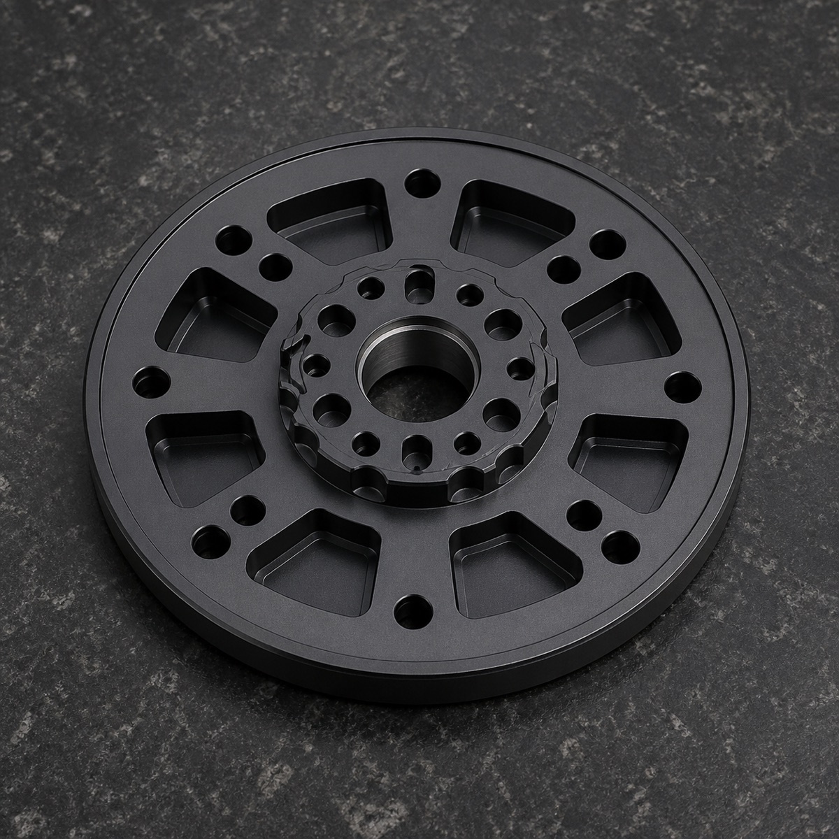Black anodized 6061-T6 aluminum output rotary shaft for humanoid robot joint