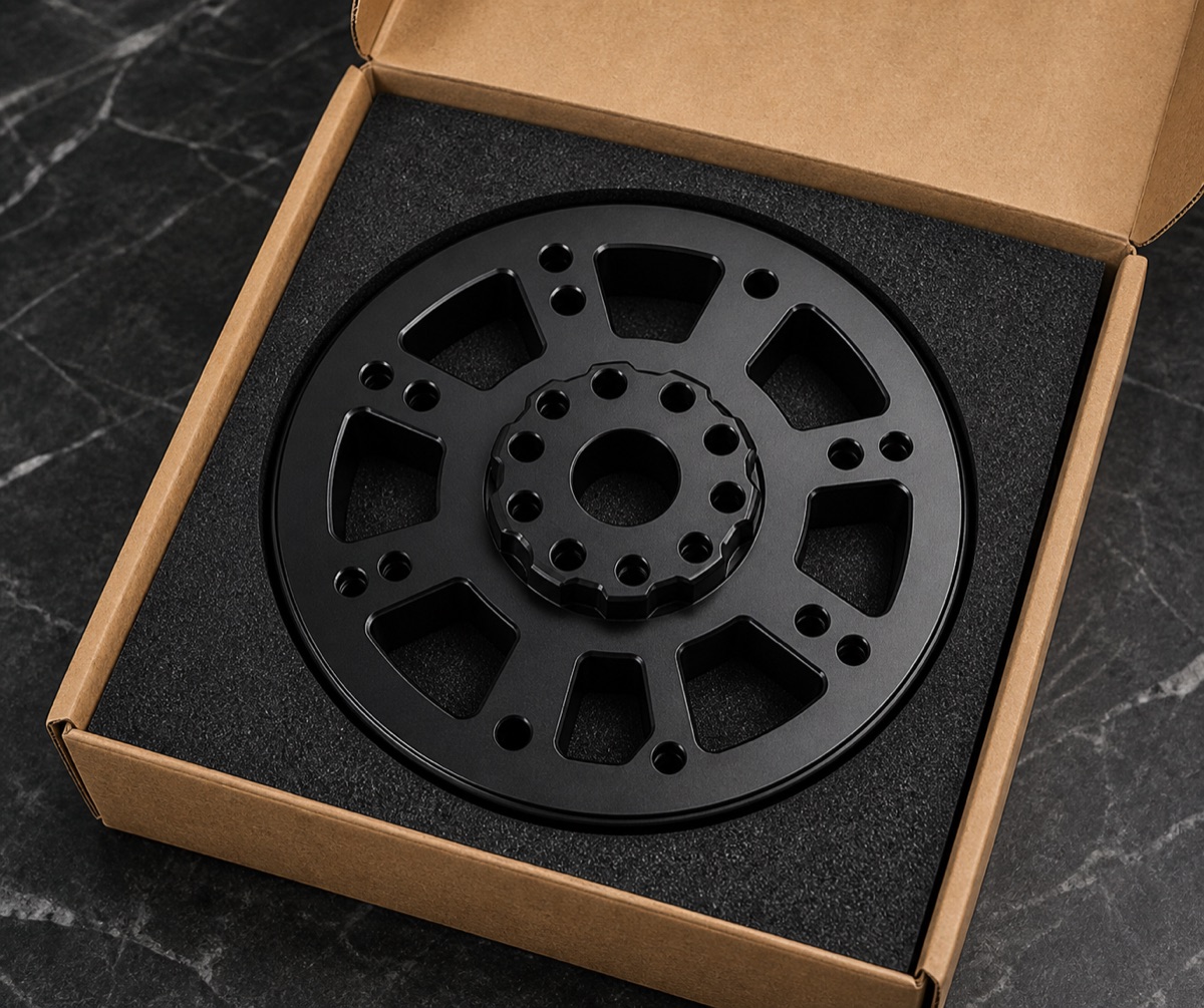 Foam packaging for black anodized robot joint output rotary shaft