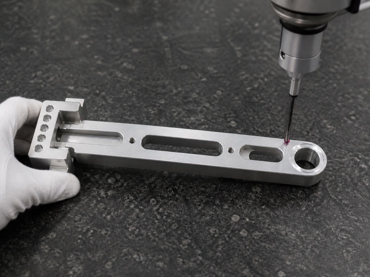 Quality inspection of a humanoid robot wrist bracket end bore and lightening slots