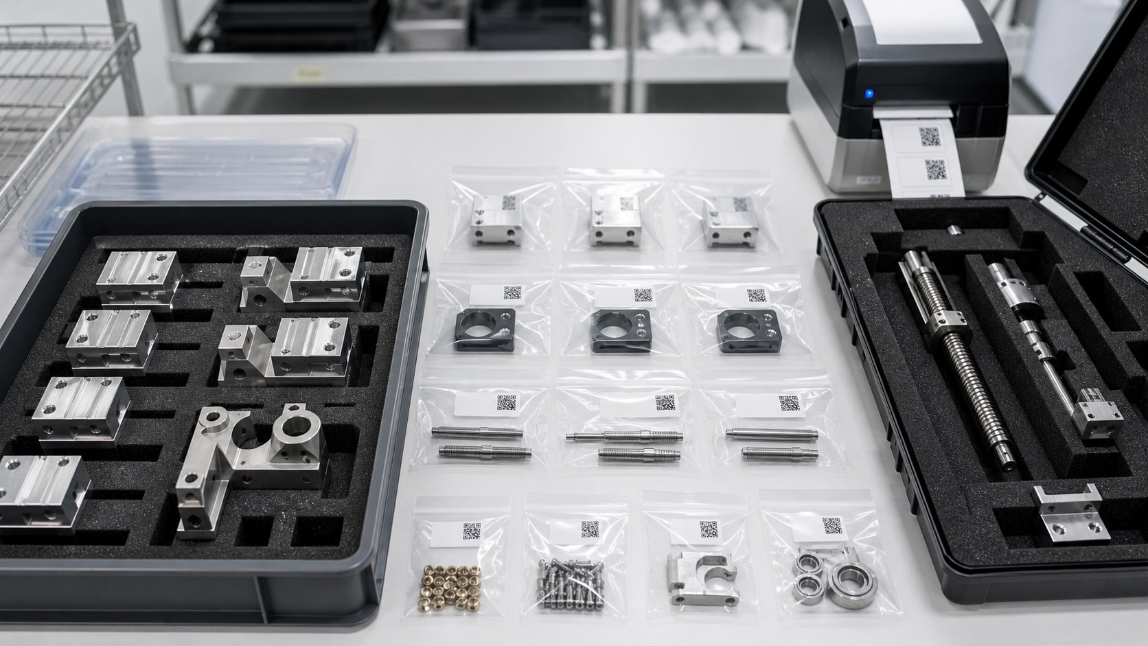 Clean packaging and traceability for medical pump CNC components
