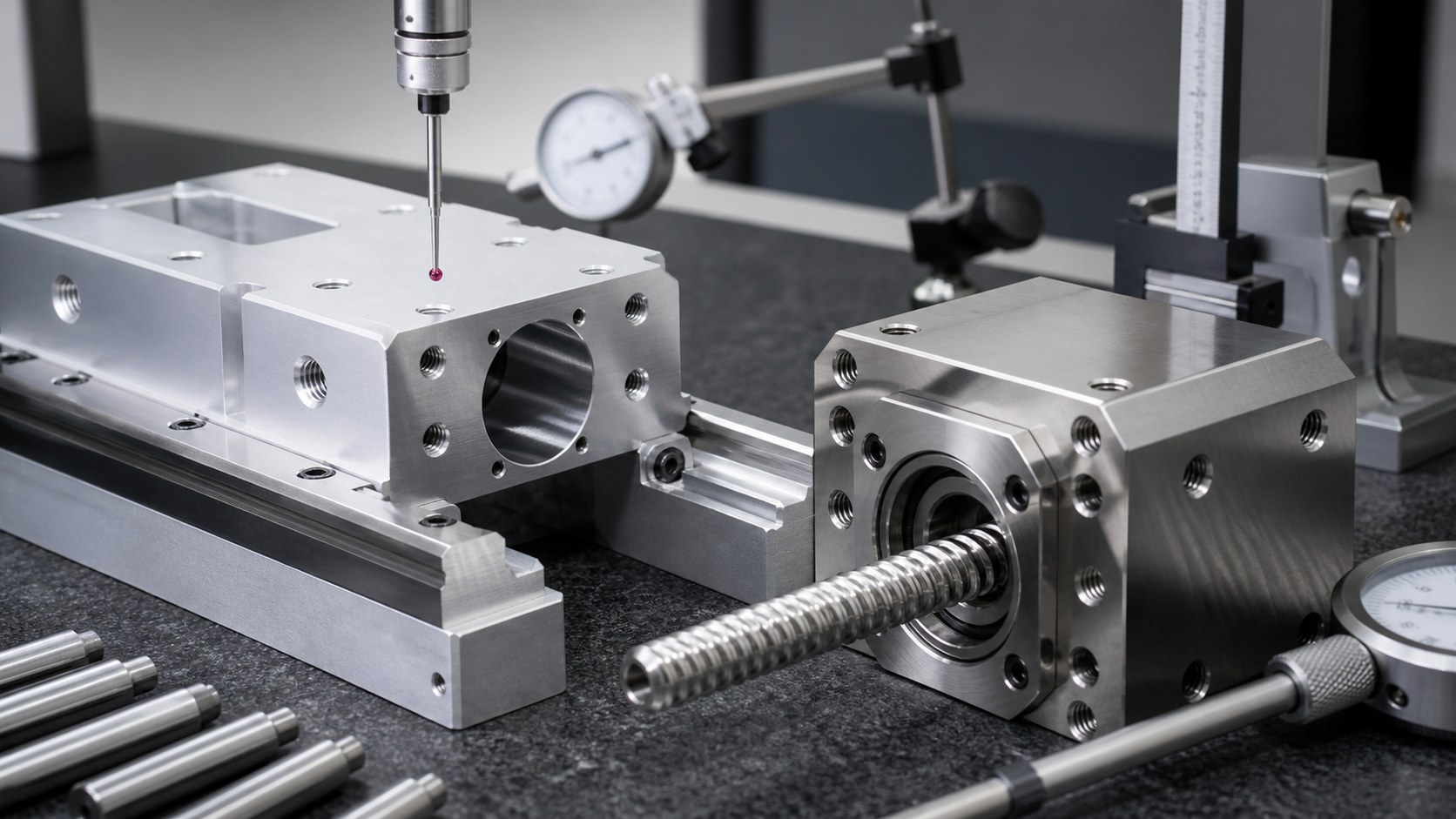 Inspection of lead screw support bores and guide surfaces for medical pump parts
