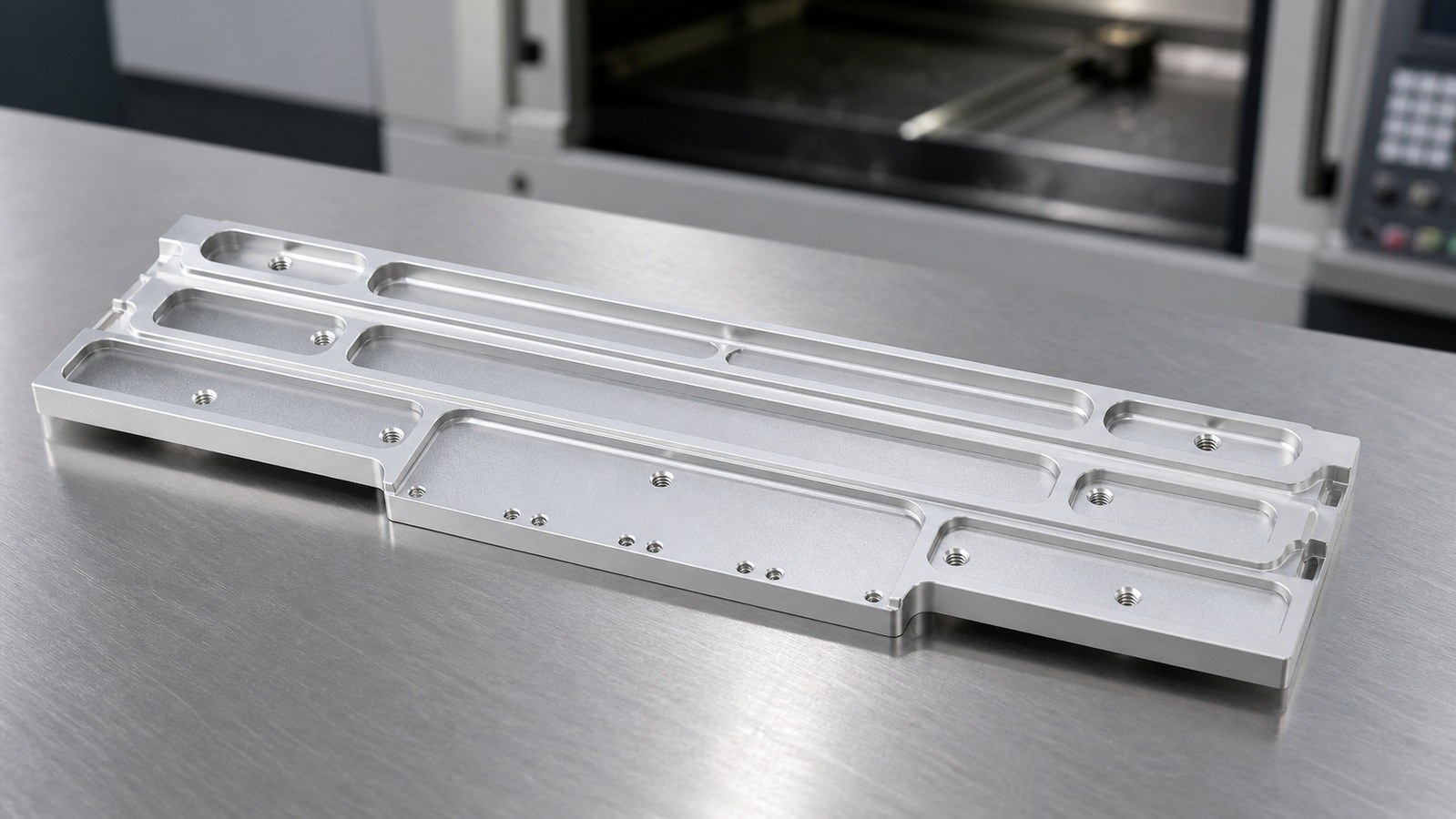 Trial Machining Review of an Aluminum Power-Supply Base with Slide Features