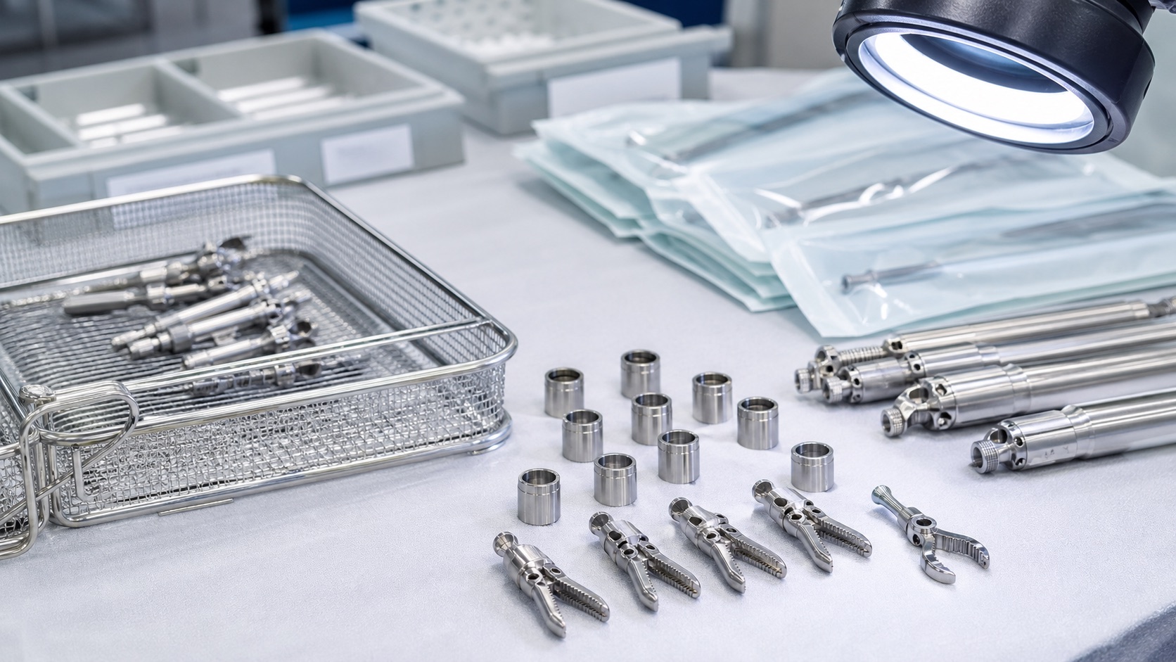 Clean finishing and packaging preparation for surgical robotic CNC parts