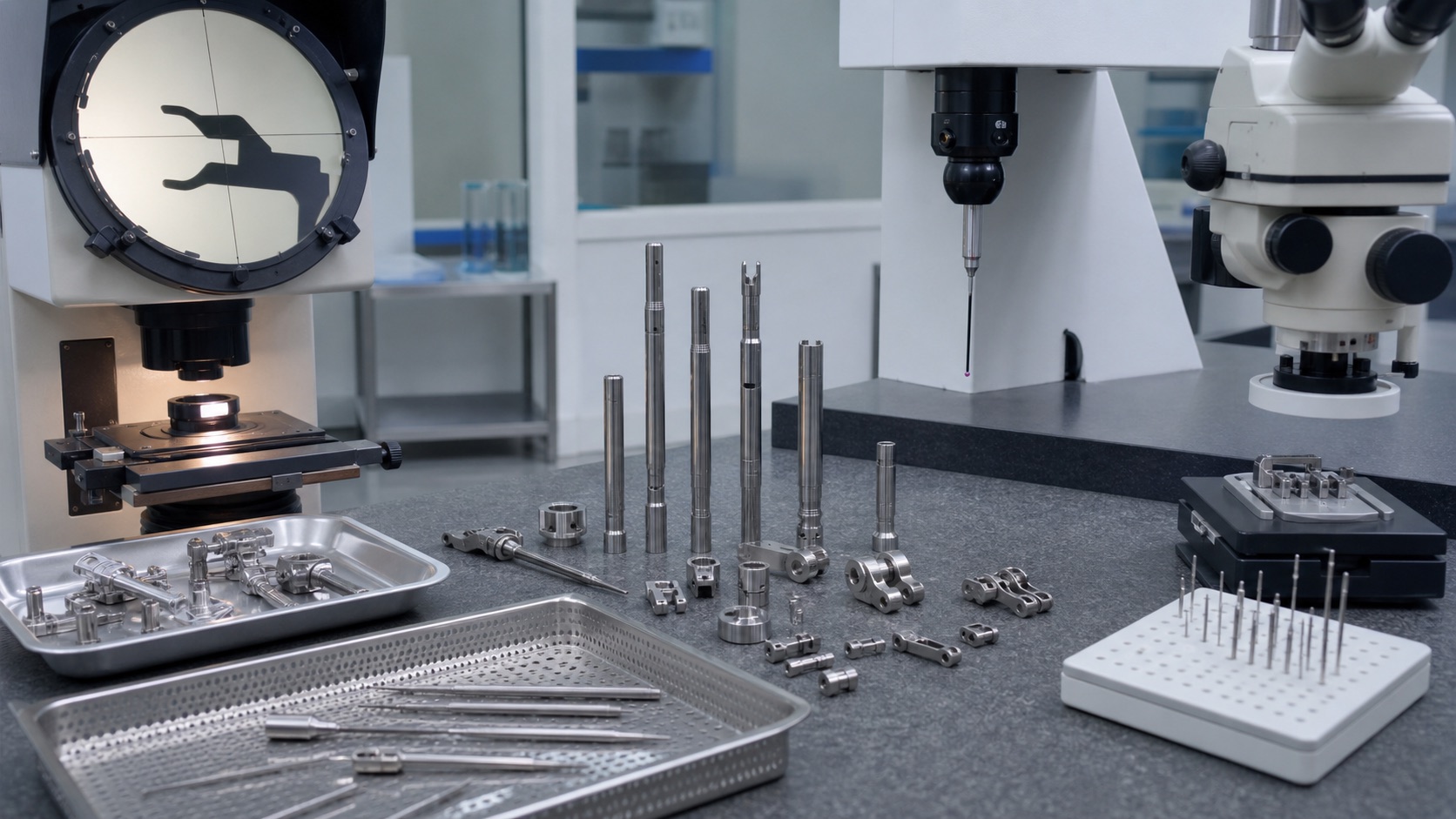 Inspection of miniature robotic instrument shafts and pivot features