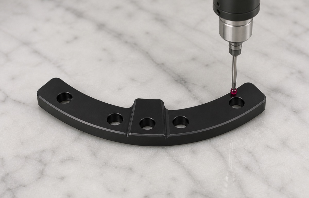 Inspection of small holes and arc profile on a humanoid robot zero stop block