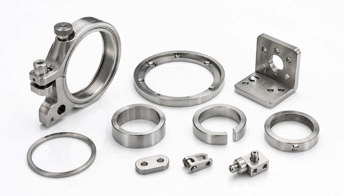 Finished stainless steel optical rings mounts and brackets for precision instruments