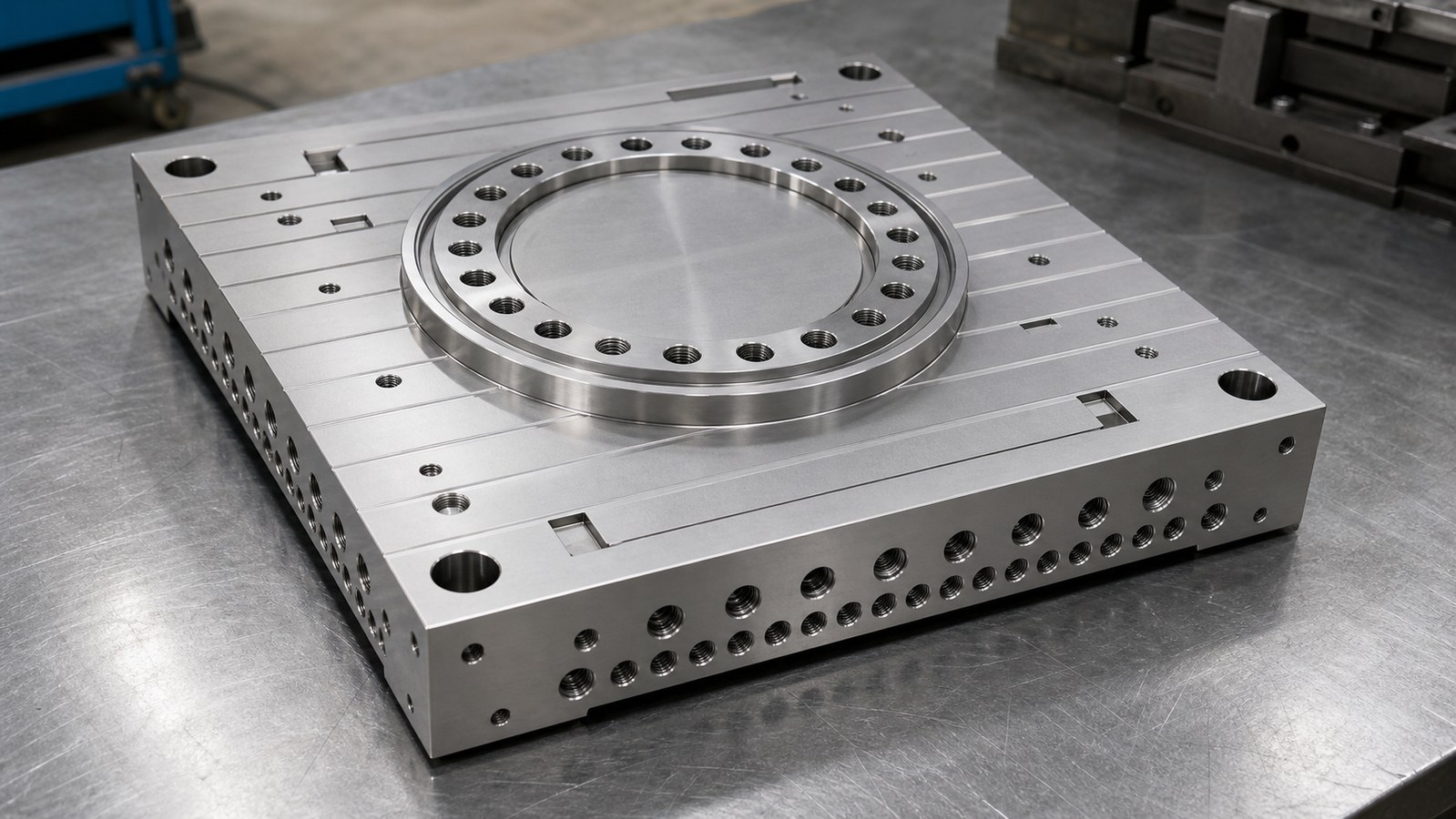 Drawing-Based Machining Plan for a Rectangular Hot-Press Mold Body in Semiconductor Automated Inspection Equipment: Hole-Slot Relationships and Burr Control