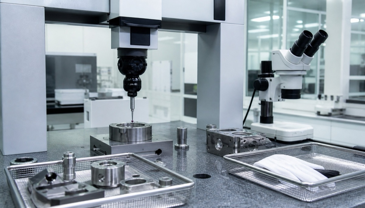 Metrology inspection setup for medical device custom CNC machined parts