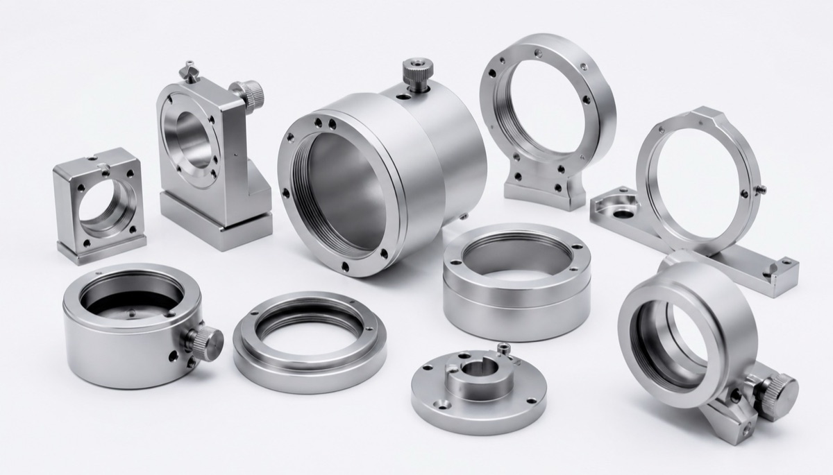 Finished optical instrument rings mounts and brackets for precision assembly