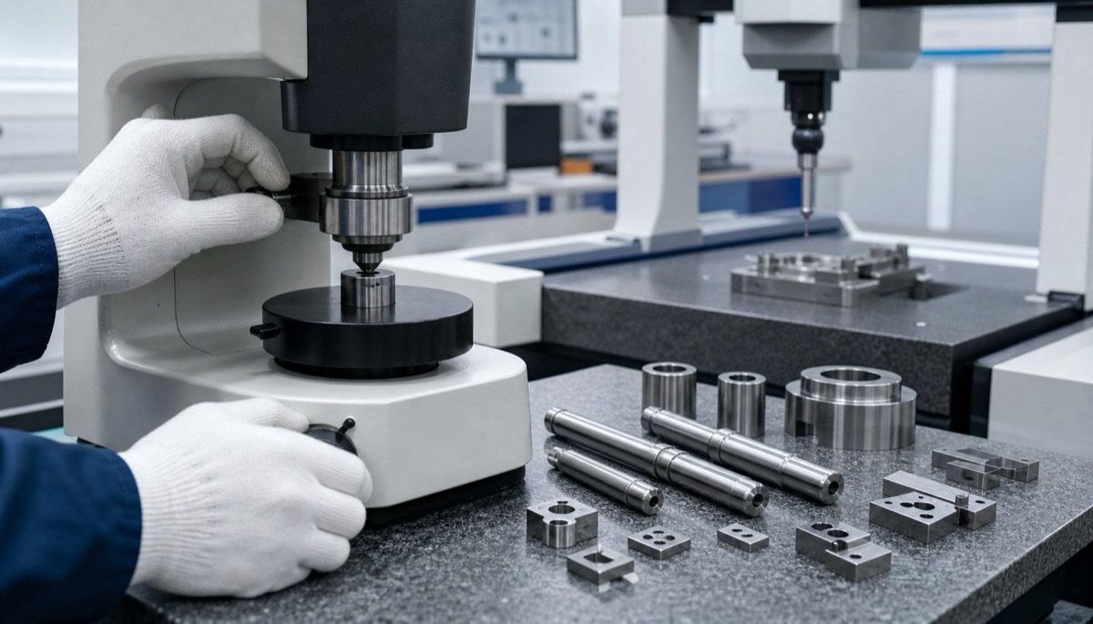 Hardness and dimensional inspection of hardened precision steel parts