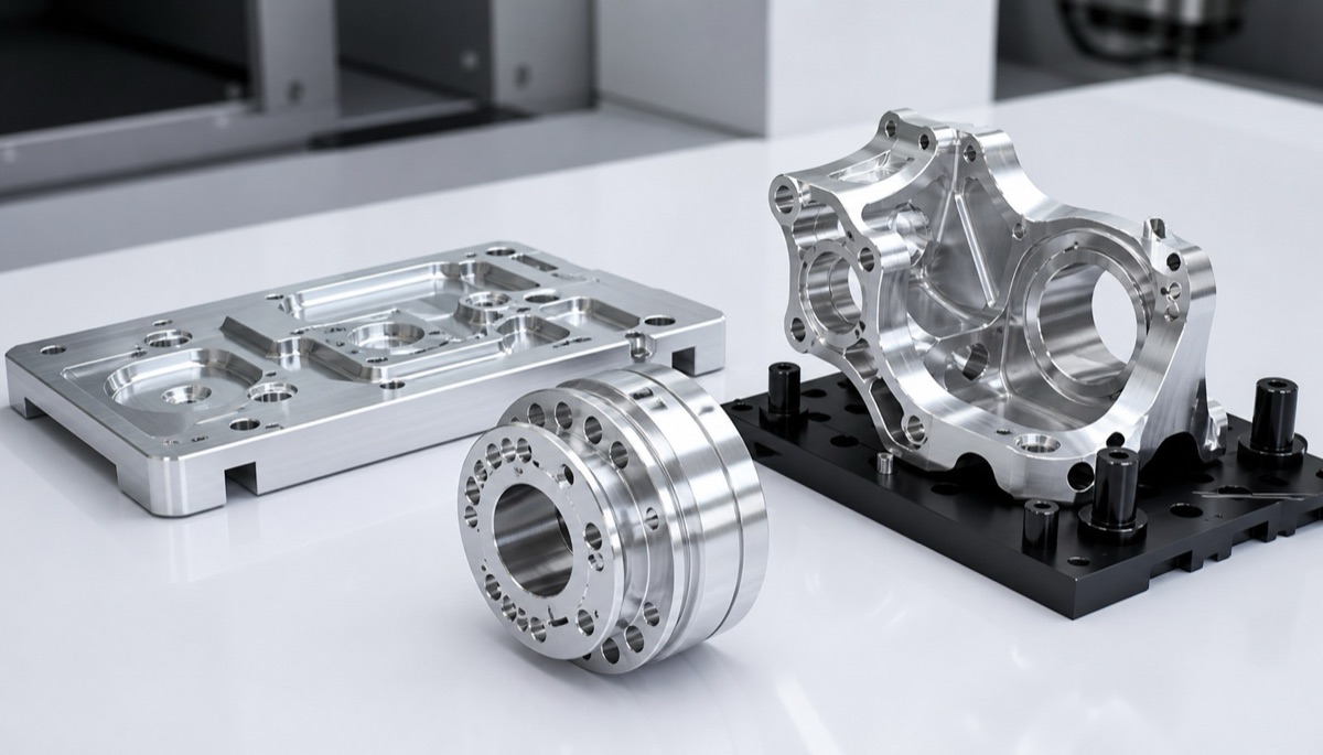 Finished precision CNC machined parts made by different machining strategies
