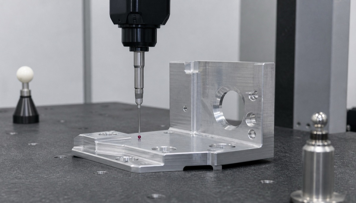 CMM inspection of flatness and perpendicularity on an optical structural component