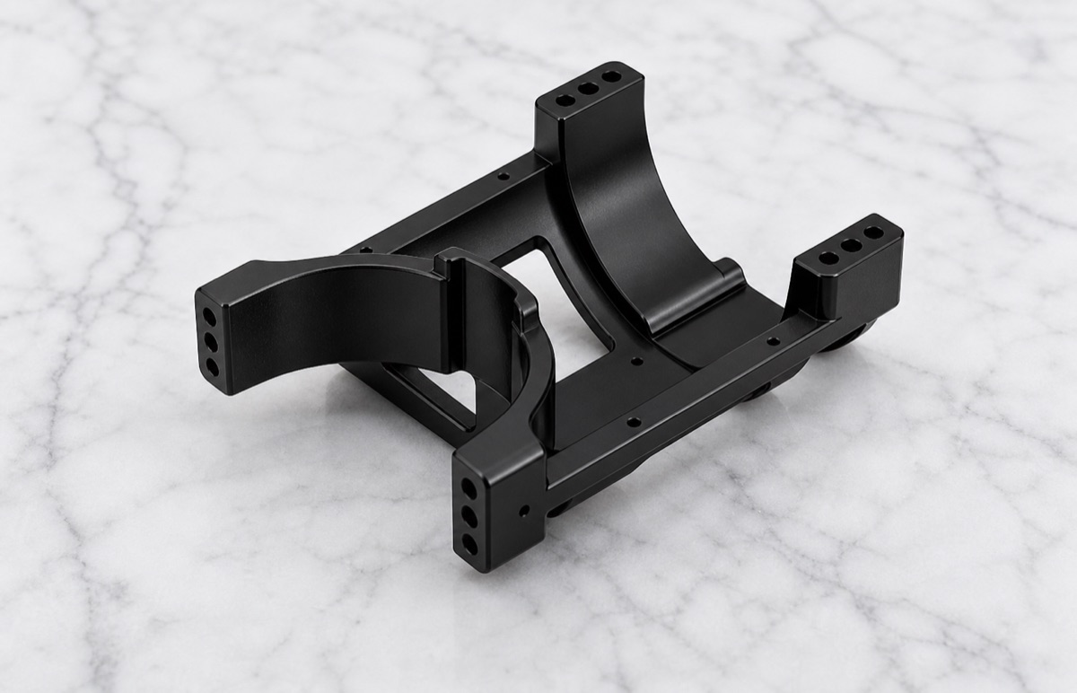 6061-T6 Black Anodized Thigh Bracket Machining Case Study