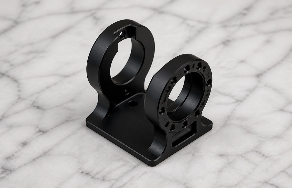 6061-T6 Humanoid Robot Foot Support Machining Case: Dual Ear H7 Bore Control