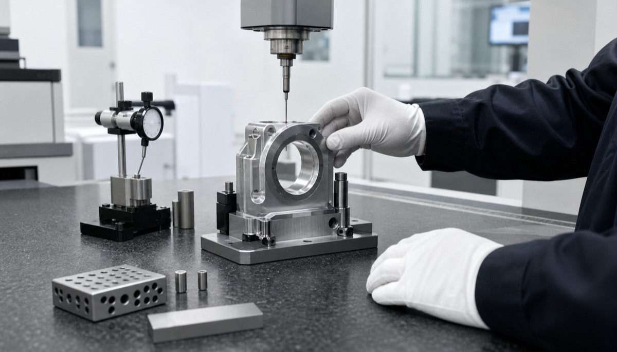Inspection of optical lens mount coaxiality and face runout on a CMM table