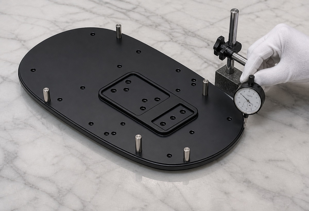 Flatness and hole-position inspection on 6061-T6 humanoid robot foot support plate