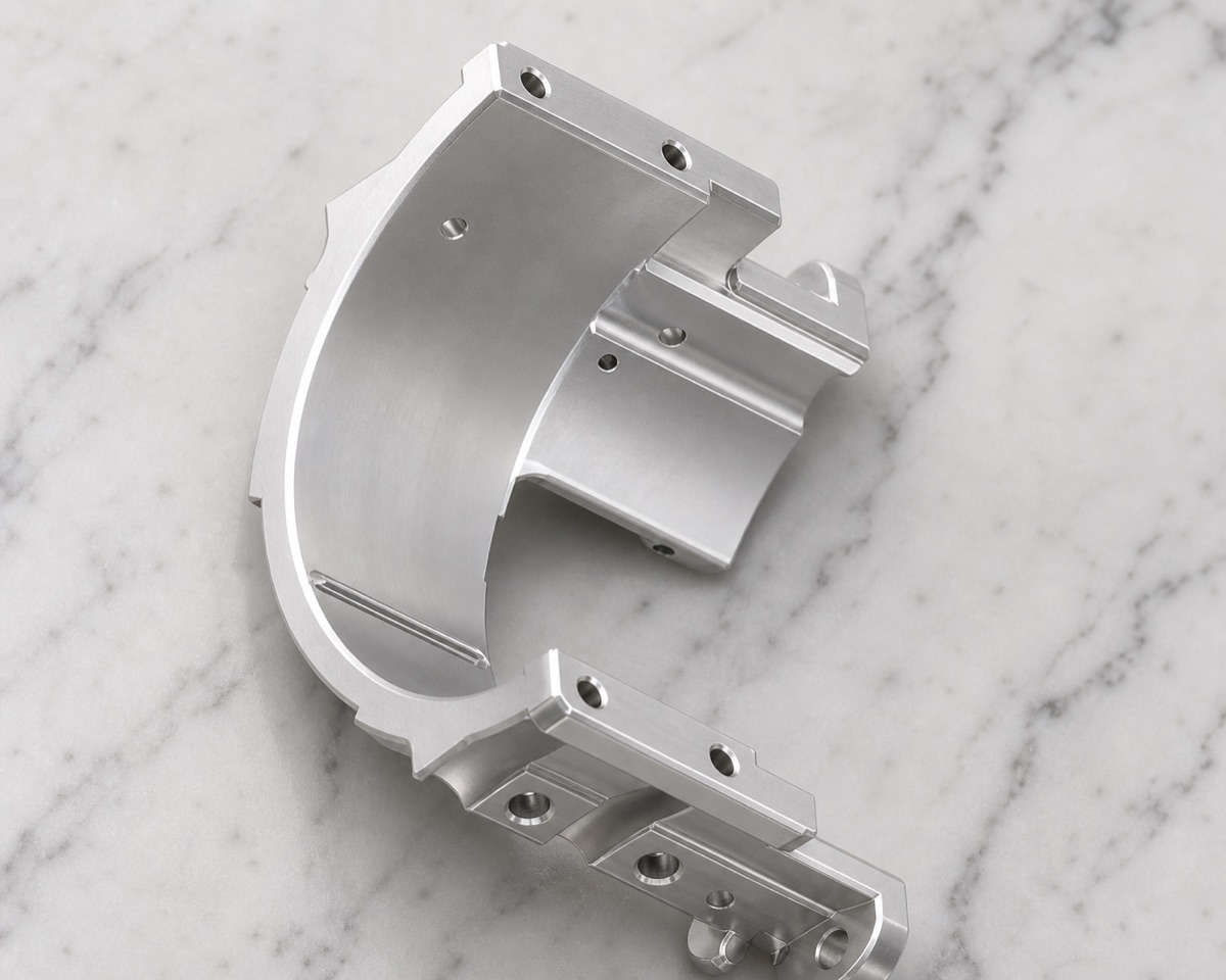 6061-T6 robot arm joint fixed flange with semi-ring housing and mounting ears