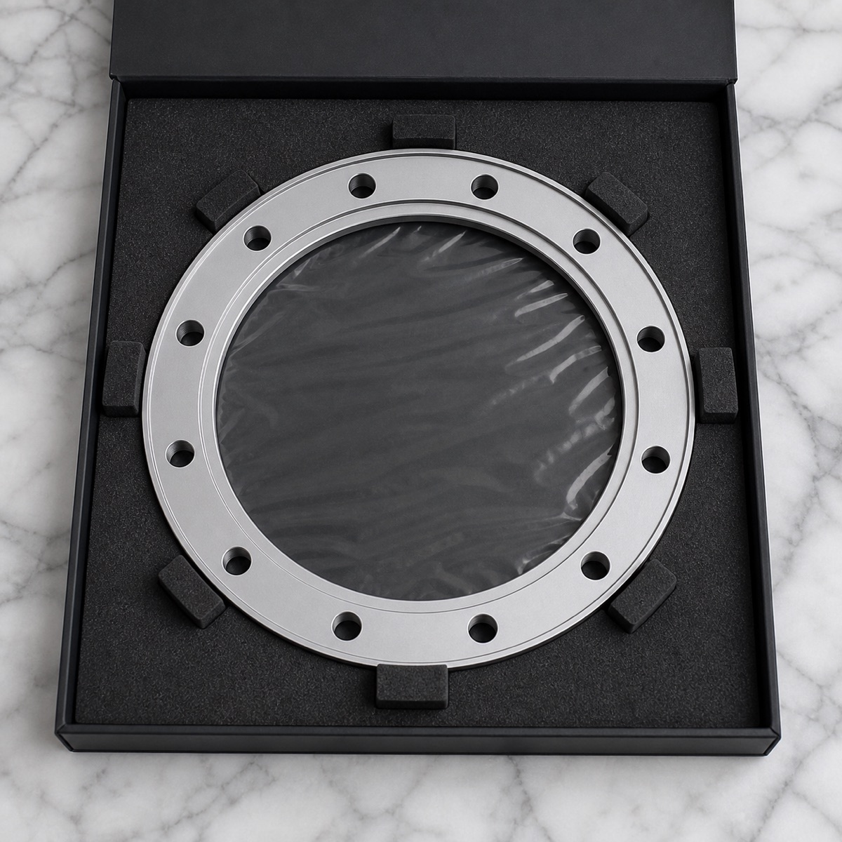 Individual protective packaging for a thin wall 6061-T6 annular retaining holder