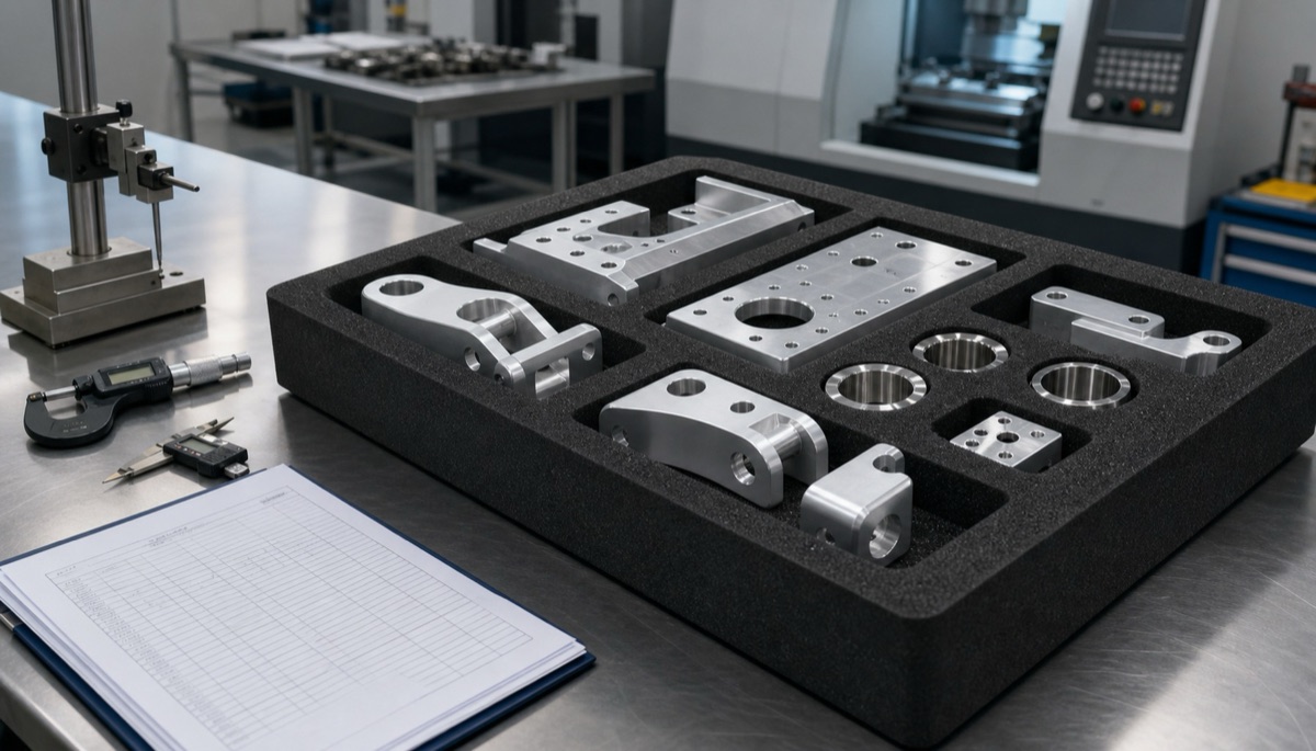 Protected packaging for small-batch precision machined parts
