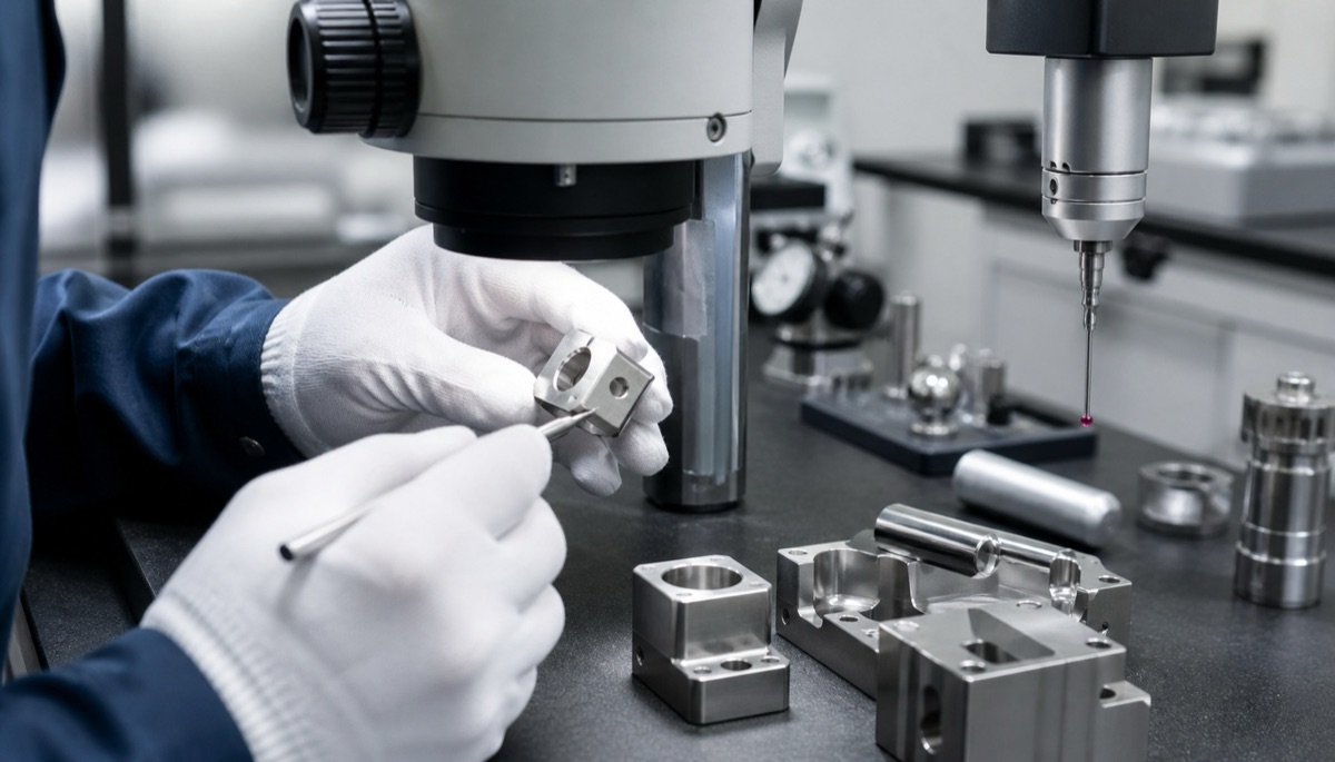 Inspection of burrs surface condition and small features on stainless steel parts