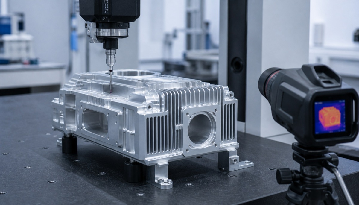Thermal inspection and CNC review of a laser precision structural housing