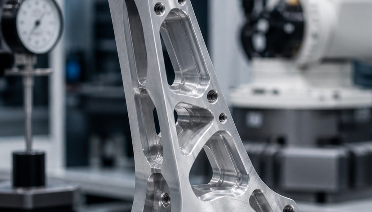Lightweight machined robot structure with pockets and ribs for load-bearing use