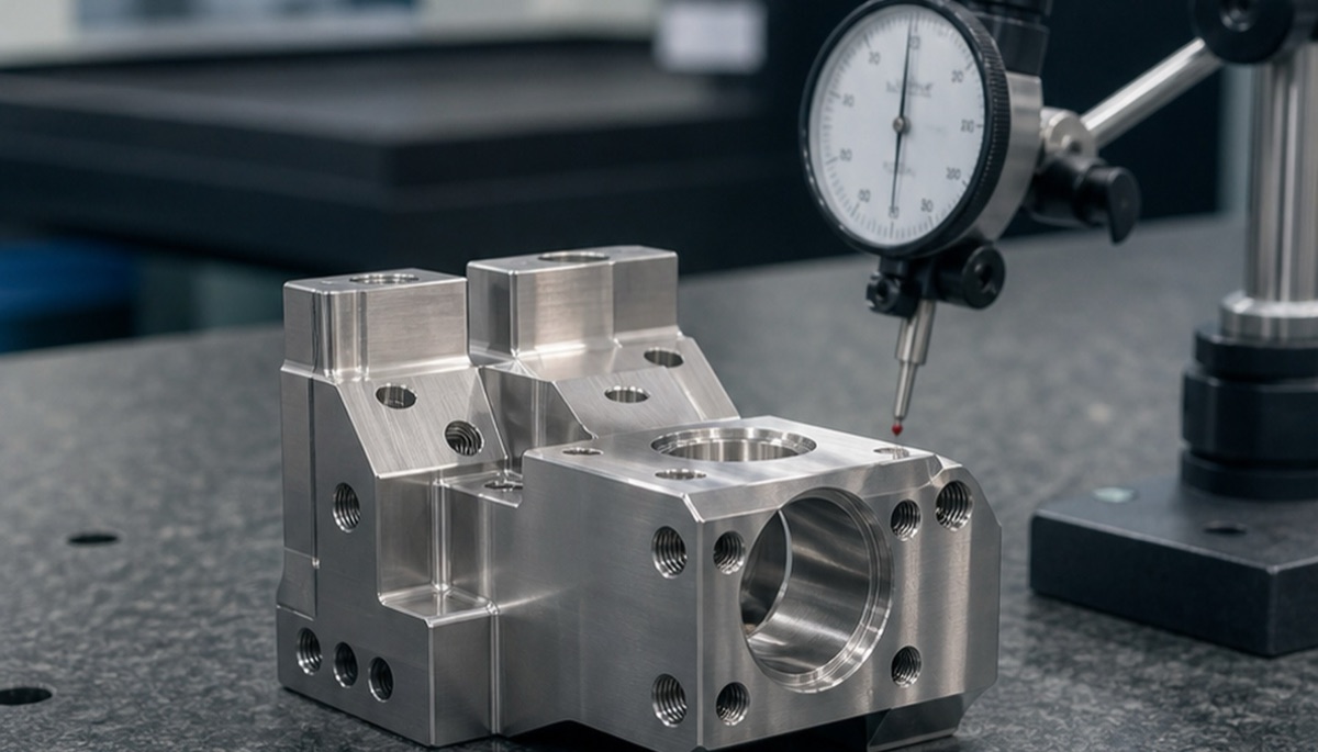 Inspection setup for a one-piece custom CNC machined prototype