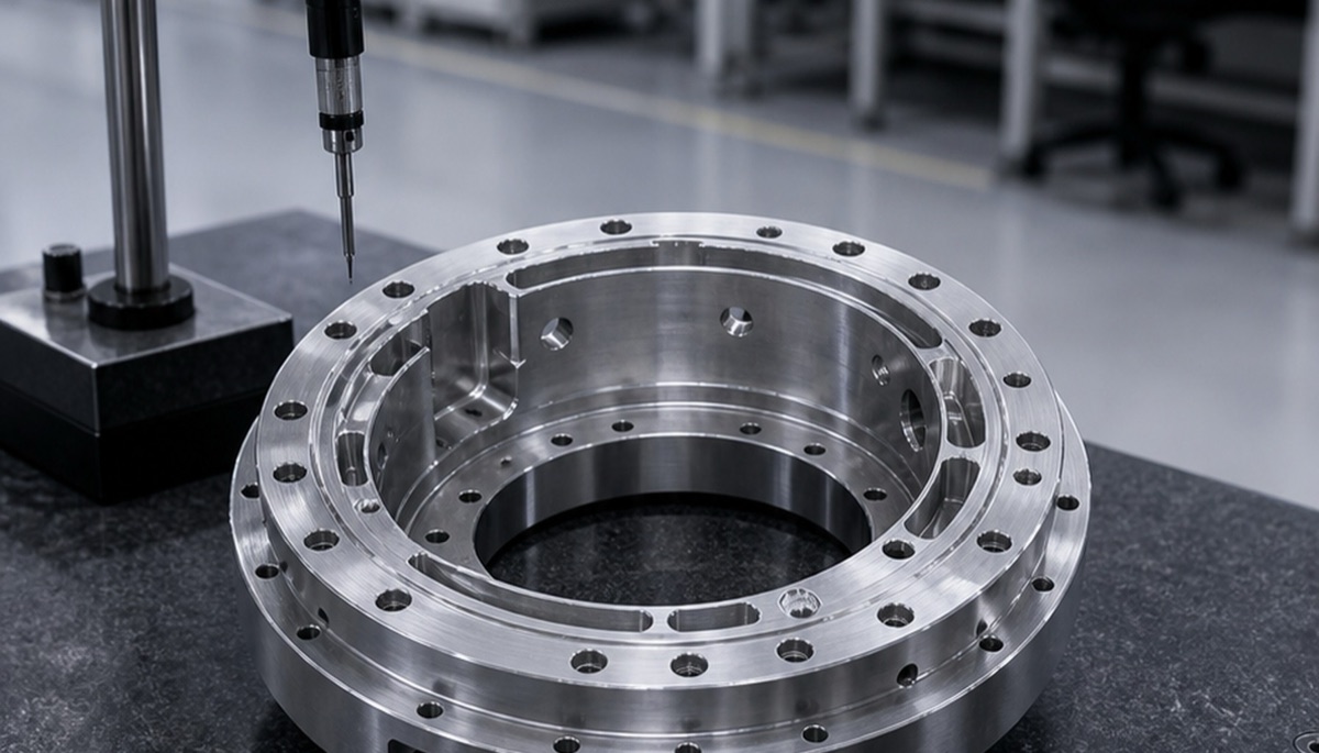Inspection of hole features and tool access on a TC4 titanium machined component