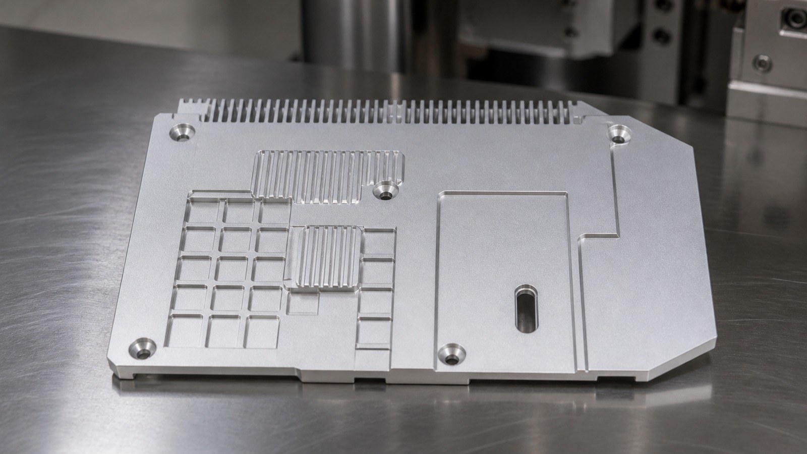 Low-Volume Machining Review of a Plate-Type Heat-Dissipation Guard for Electronic Modules: Counterbore, Slot and Assembly Verification