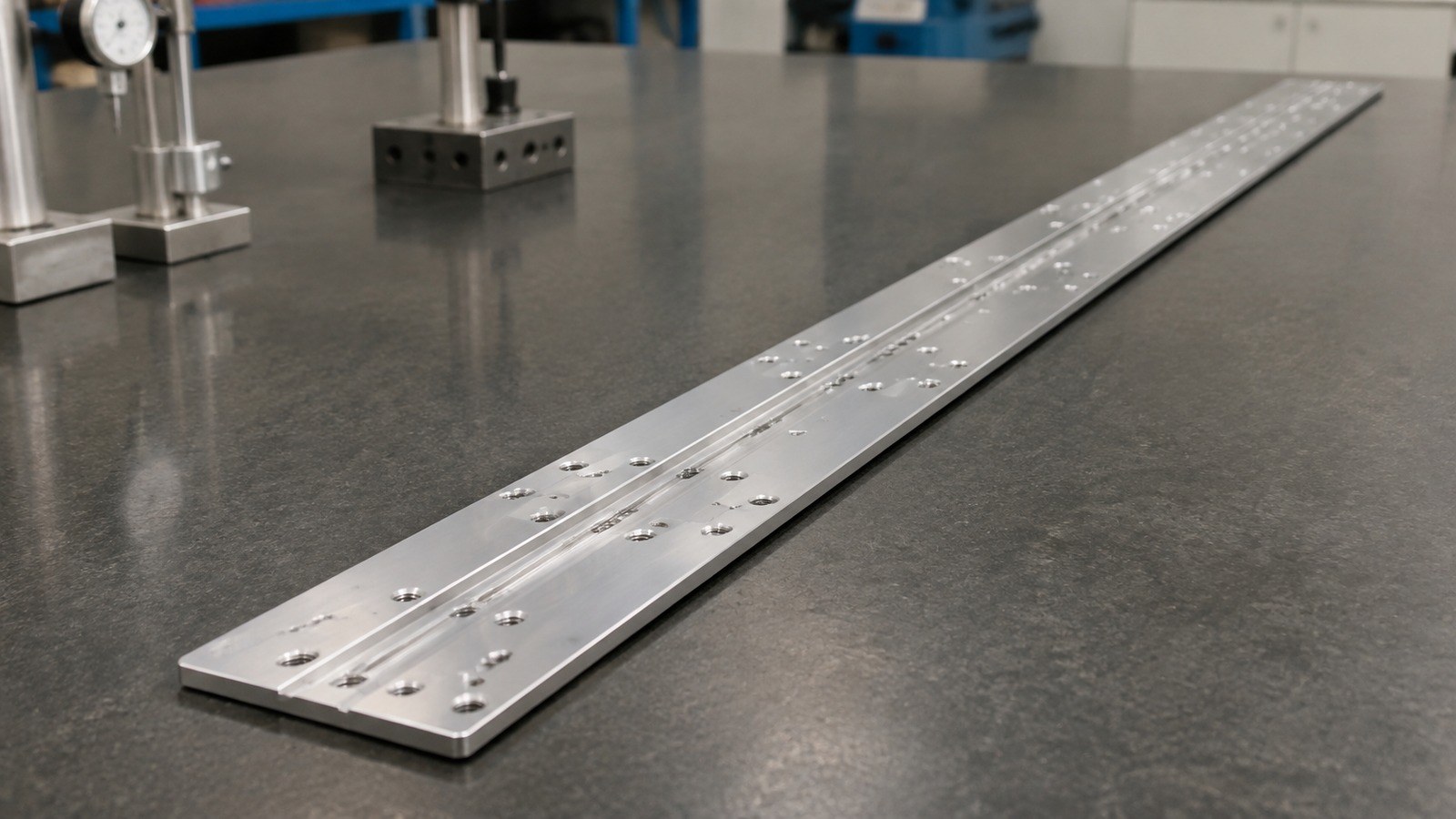 Machining Plan for a Long Aluminum Slide-Rail Mounting Plate in Custom Automation Equipment: Hole-Slot Alignment and Burr Control