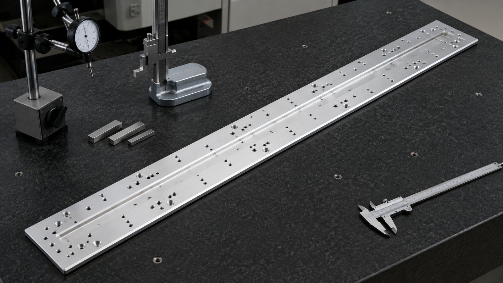 Machining Plan for a Long Aluminum Slide-Rail Mounting Plate in Custom Automation Equipment: Hole-Slot Alignment and Burr Control