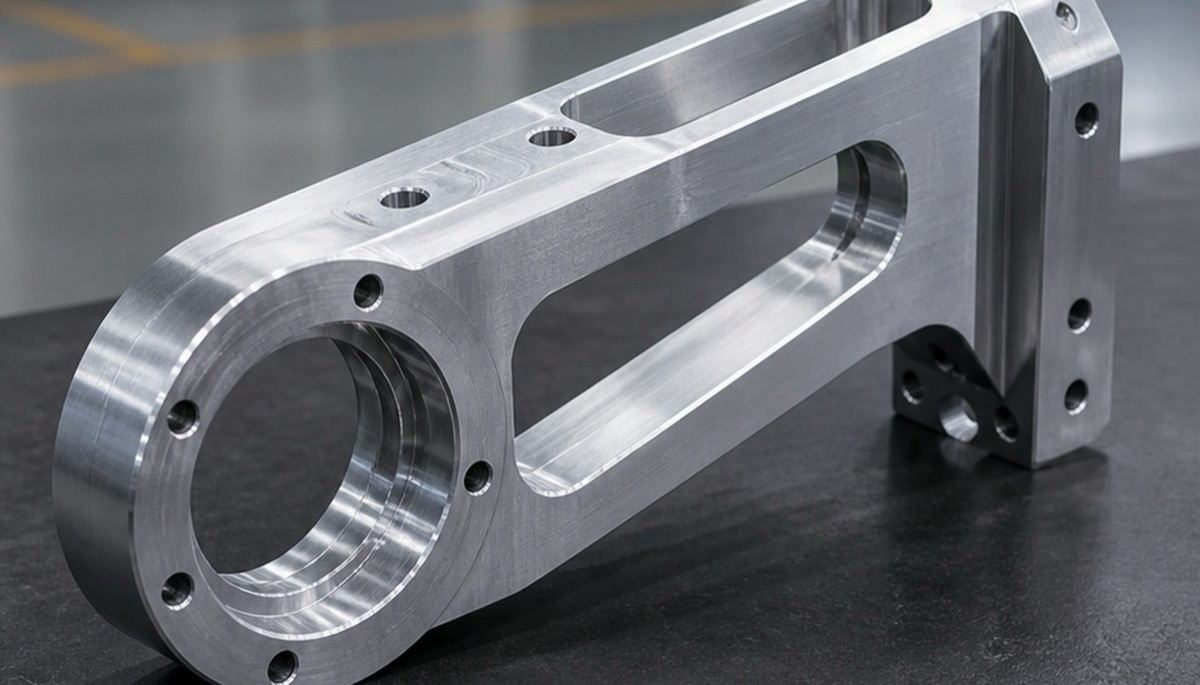 Robot structural prototype part with pockets, side holes and machined datums